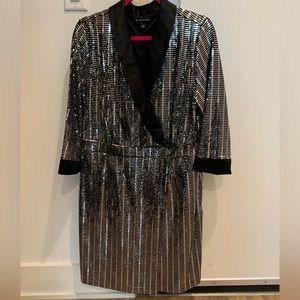 Silver sequin dress